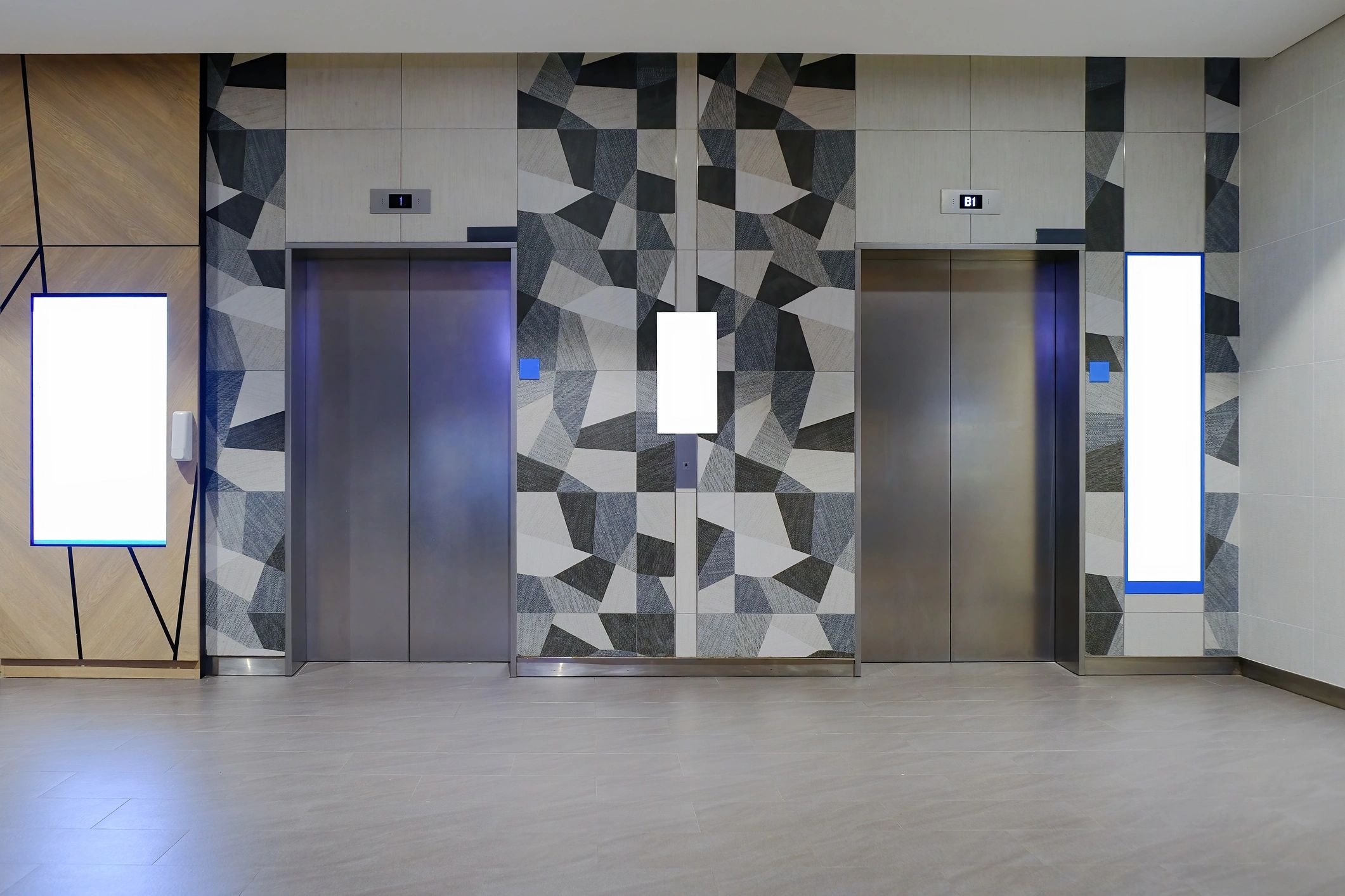 Modern lift lobby in a commercial property